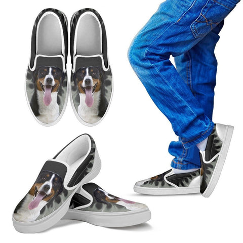 Greater Swiss Mountain Dog Print Slip Ons For KidsExpress Shipping