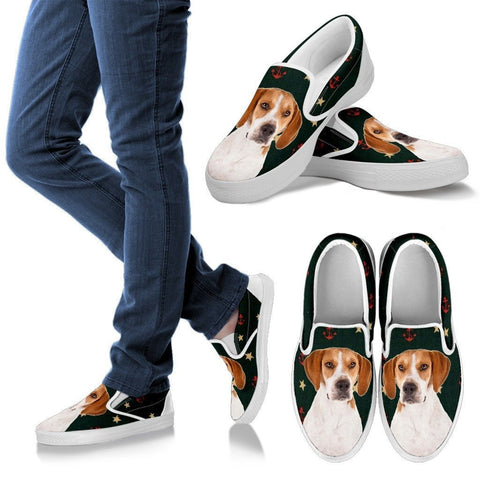 Harrier Dog Print Slip Ons For WomenExpress Shipping