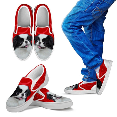 Japanese Chin Print Slip Ons For KidsExpress Shipping