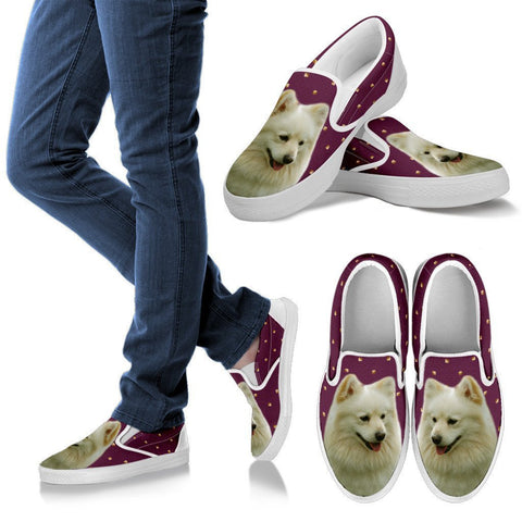 German Spitz Dog Print Slip Ons For WomenExpress Shipping