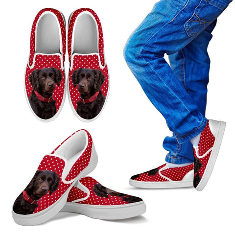 Boykin Spaniel Dog Print Slip Ons For KidsExpress Shipping