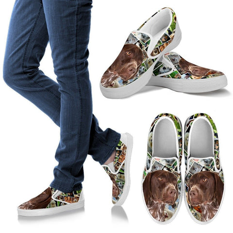 Amazing German Shorthaired Pointer Dog Print Slip Ons For WomenExpress Shipping