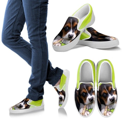 Basset HoundDog Slip Ons For Women