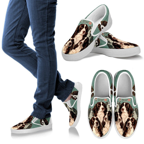 Lovely English Springer Spaniel Print Slip Ons For Women