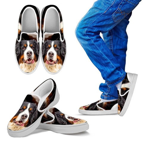 Bernese Mountain Print Slip Ons For Kids Express Shipping