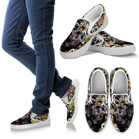 Amazing Black Labrador Print Slip Ons For WomenExpress Shipping