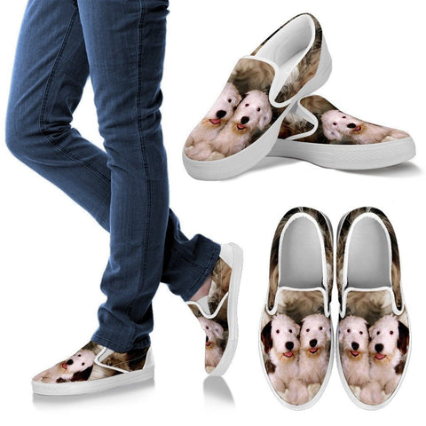 Old English Sheepdog Print Slip Ons For Women Express Shipping