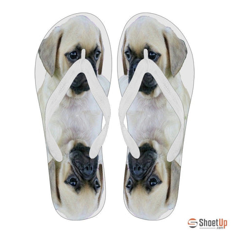 Puggle Puppy Print Flip Flops For Men Limited Edition