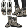 Whippet Print Faux Fur Boots For Women