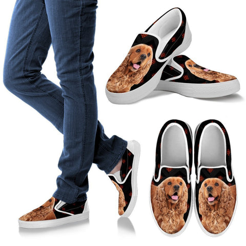 Cute Cocker Spaniel Print Slip Ons For Women