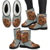 Nova Scotia Duck Tolling Retriever Print Faux Fur Boots For Women