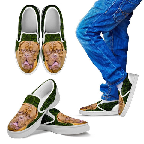 Mastiff Dog Print Slip Ons For KidsExpress Shipping