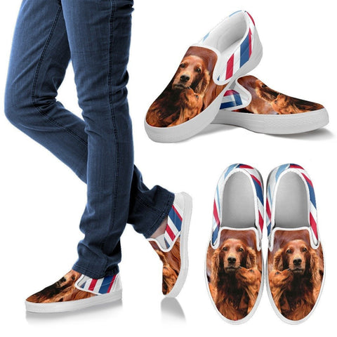 Irish Setter Print Slip Ons For Women Express Shipping