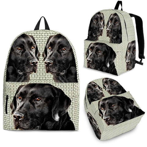 Black Labrador Print BackPack Express Shipping