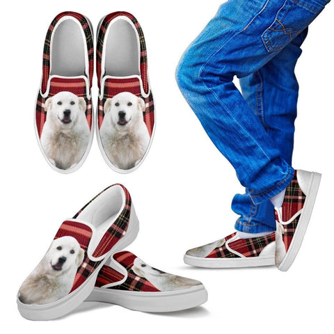 Kuvasz Dog Print Slip Ons For KidsExpress Shipping