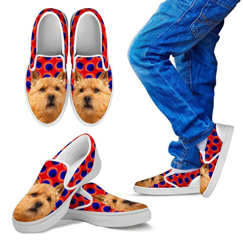 Norwich Terrier Print Slip Ons For KidsExpress Shipping