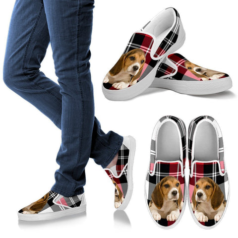 Beagle Print Slip Ons For Women