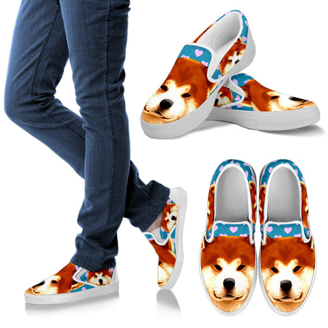 Valentine's Day SpecialAkita Dog Print Slip Ons For Women