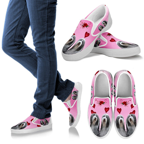 Valentine's Day SpecialBearded Collie Print Slip Ons For Women