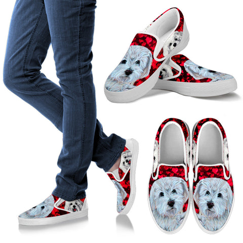 Valentine's Day SpecialCute Havanese Dog Print Slip Ons Shoes For Women