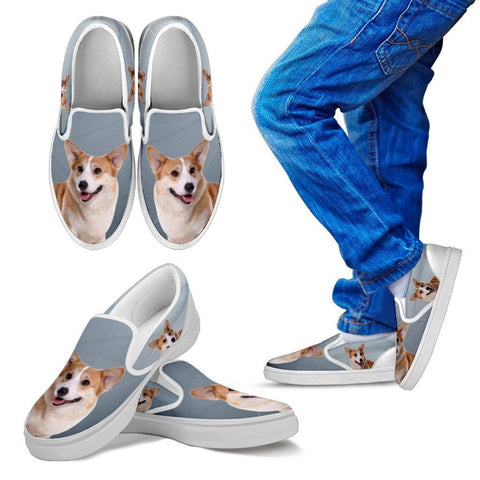 Pembroke Welsh Corgi Print Slip Ons For KidsExpress Shipping