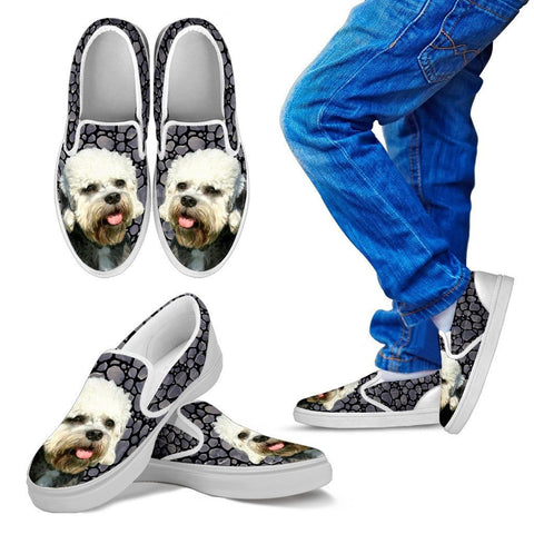 Dandie Dinmont Terrier Dog Print Slip Ons For KidsExpress Shipping