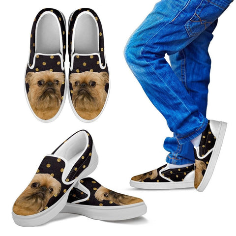 Brussels Griffon (Griffon Bruxellois) Print Slip Ons For KidsExpress Shipping