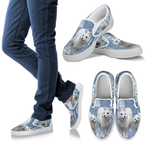 Cute Samoyed Dog Print Slip Ons For WomenExpress Shipping