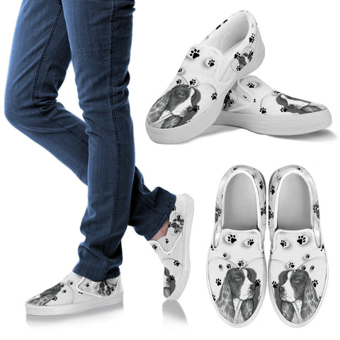 Valentine's Day SpecialEnglish Springer Spaniel Print Slip Ons For Women