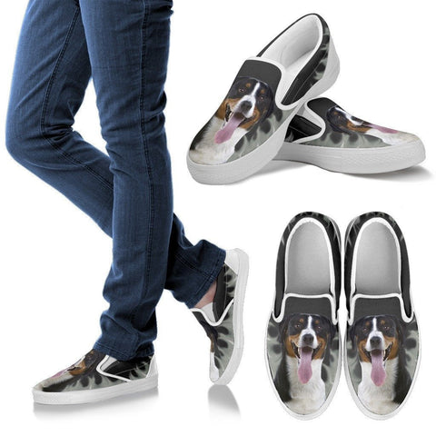 Greater Swiss Mountain Dog Print Slip Ons For WomenExpress Shipping