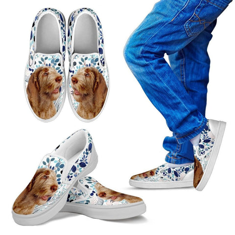 Spinone Italiano Dog Print Slip Ons For KidsExpress Shipping