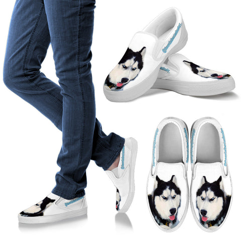 New Customized Siberian Husky Print Slip Ons For Women (Influencer)