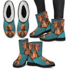 Vizsla Print Faux Fur Boots For Women