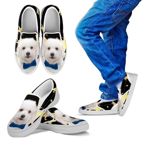 Coton De Tulear Print Running Slip Ons For Kids Express Shipping