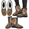 Amazing Cocker Spaniel Print Faux Fur Boots For Women