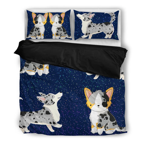 Cute Cardigan Welsh Corgi Print Bedding Set