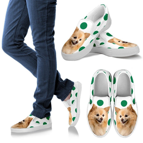 Pomeranian Dots Print Slip Ons For WomenExpress Shipping