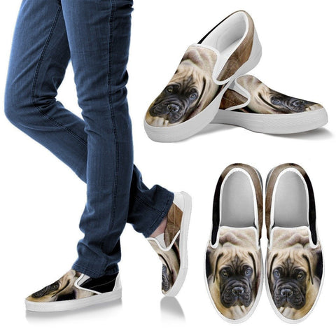 English Mastiff Print Slip Ons For Women Exrpess Shipping