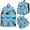 Basset Hound With Puppies Print BackPack Express Shipping