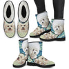 Cute Bichon Frise Print Faux Fur Boots For Women