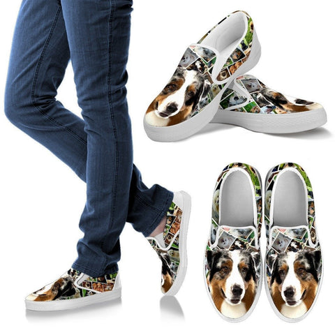 Amazing Australian Shepherd Dog Print Slip Ons For WomenExpress Shipping