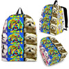 Maltese Dog Print BackPack Express Shipping