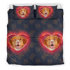 Nova Scotia Duck Trolling Retriever In heart Print Bedding Set