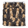 Cocker Spaniel Dog In Lots Print Bedding Set