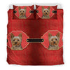 Cute Yorkshire Terrier (Yorkie) Print On Red Bedding Set