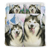 Laughing Alaskan Malamute Print Bedding Set