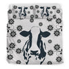 Cow With Flowers Print Bedding Sets