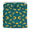 Yellow Fish Lots Print Bedding Sets