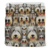 Bearded Collie In Lots Print Bedding Sets