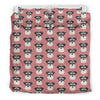 Miniature Schnauzer Print Pink Bedding Set